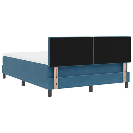 Box spring seng med hovedgærde Mørk blå 160 x 200 cm Fløjl