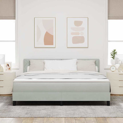 Box spring seng med hovedgærde Lysegrå 180 x 200 cm Fløjl