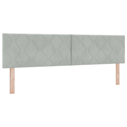 Box spring seng med hovedgærde Lysegrå 180 x 200 cm Fløjl