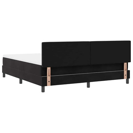 Box spring seng med hovedgærde Sort 180 x 200 cm Fløjl