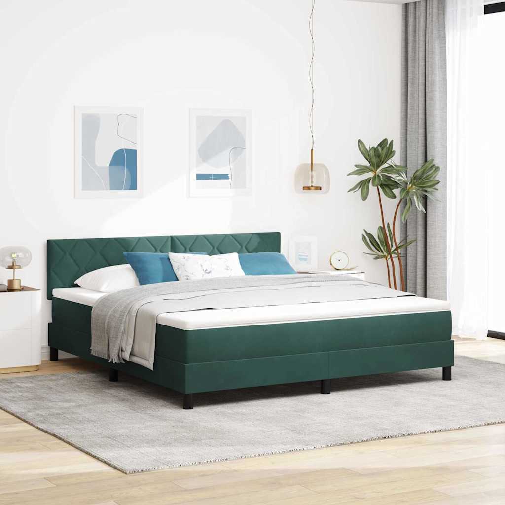Box spring seng med hovedgrde Mrkegrn 180 x 200 cm Fljl