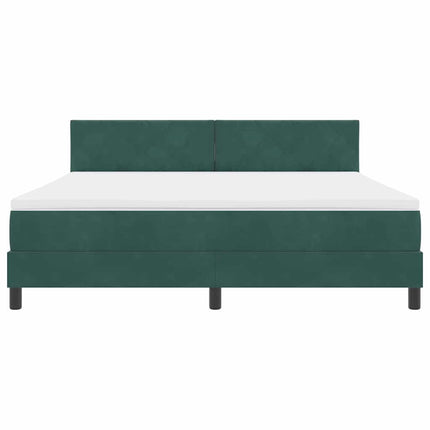 Box spring seng med hovedgærde Mørkegrøn 180 x 200 cm Fløjl