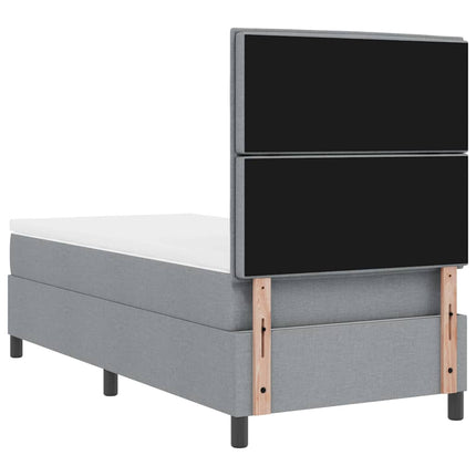 Box spring seng med madras Lysegrå 80 x 200 cm Stof