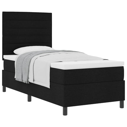 Box spring seng med madras Sort 100 x 200 cm Stof