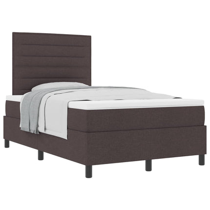 Box spring seng med madras Mørk Brun 120 x 190 cm Stof