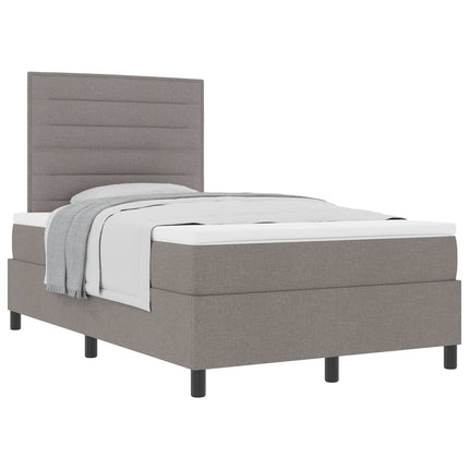 Box spring seng med hovedgærde Gråbrun 120 x 190 cm Stof
