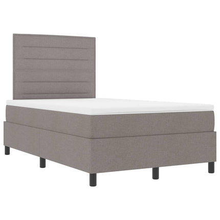 Box spring seng med hovedgærde Gråbrun 120 x 190 cm Stof