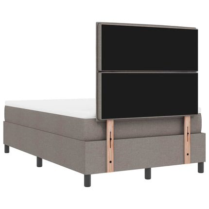 Box spring seng med hovedgærde Gråbrun 120 x 190 cm Stof