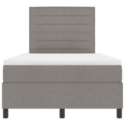 Box spring seng med hovedgærde Gråbrun 120 x 190 cm Stof