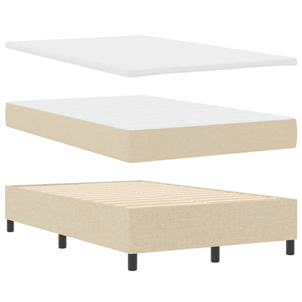 Box spring seng med madras Creme 120 x 190 cm Stof