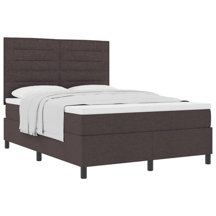 Box spring seng med madras Mørk Brun 140 x 200 cm Stof