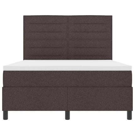 Box spring seng med madras Mørk Brun 140 x 200 cm Stof