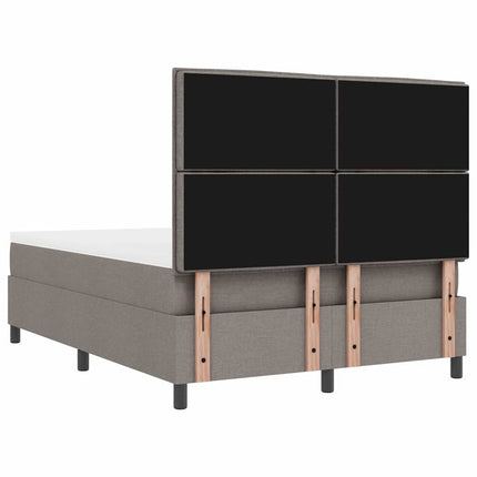Box spring seng med hovedgærde Gråbrun 140 x 200 cm Stof