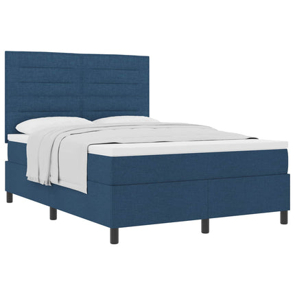 Box spring seng med madras med hovedgærde Blå 140 x 200 cm Stof