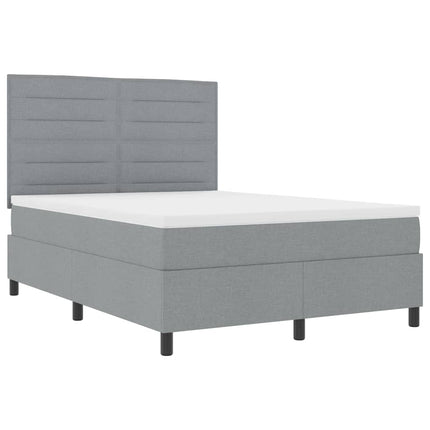 Box spring seng med madras Lysegrå 160 x 200 cm Stof