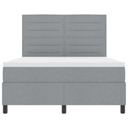 Box spring seng med madras Lysegrå 160 x 200 cm Stof