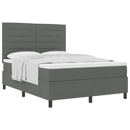 Box spring seng med madras Mørkegrå 160 x 200 cm Stof
