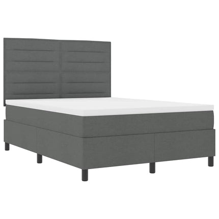 Box spring seng med madras Mørkegrå 160 x 200 cm Stof