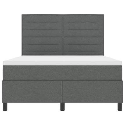 Box spring seng med madras Mørkegrå 160 x 200 cm Stof