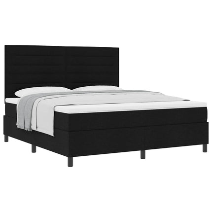 Box spring seng med madras Sort 180 x 200 cm Stof