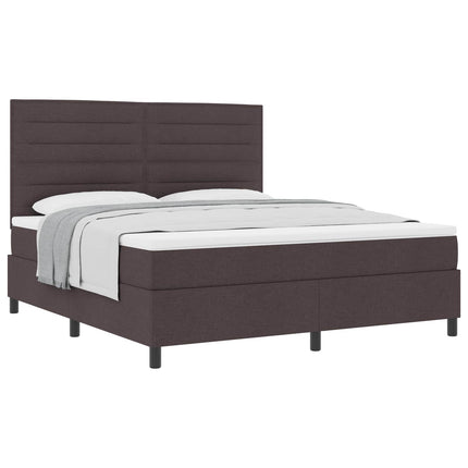 Box spring seng med madras Mørk Brun 180 x 200 cm Stof