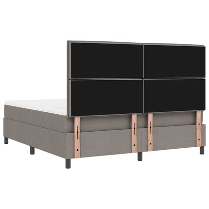 Box spring seng med hovedgærde Gråbrun 180 x 200 cm Stof