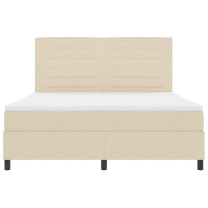 Box spring seng med madras Creme 180 x 200 cm Stof