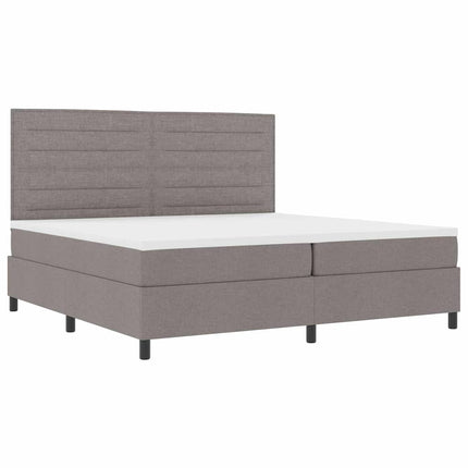 Box spring seng med hovedgærde Gråbrun 200 x 200 cm Stof
