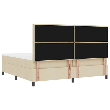 Box spring seng med madras Creme 200 x 200 cm Stof