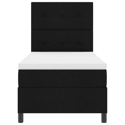 Box spring seng med hovedgærde Sort 80 x 200 cm Stof