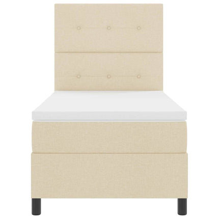 Box spring seng med madras Creme 90 x 190 cm Stof