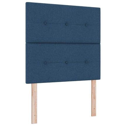 Box spring seng med hovedgærde Blå 90 x 190 cm Stof