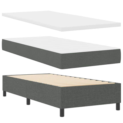Box spring seng med hovedgærde Mørkegrå 100 x 200 cm Stof