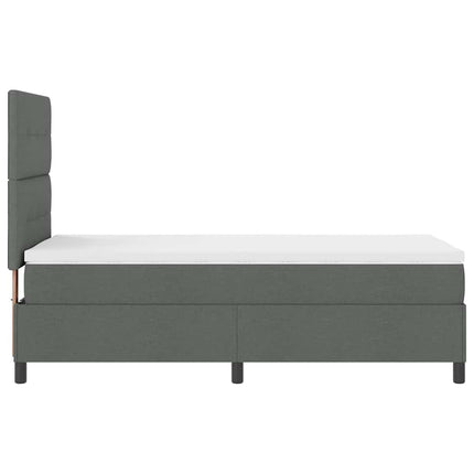 Box spring seng med hovedgærde Mørkegrå 100 x 200 cm Stof