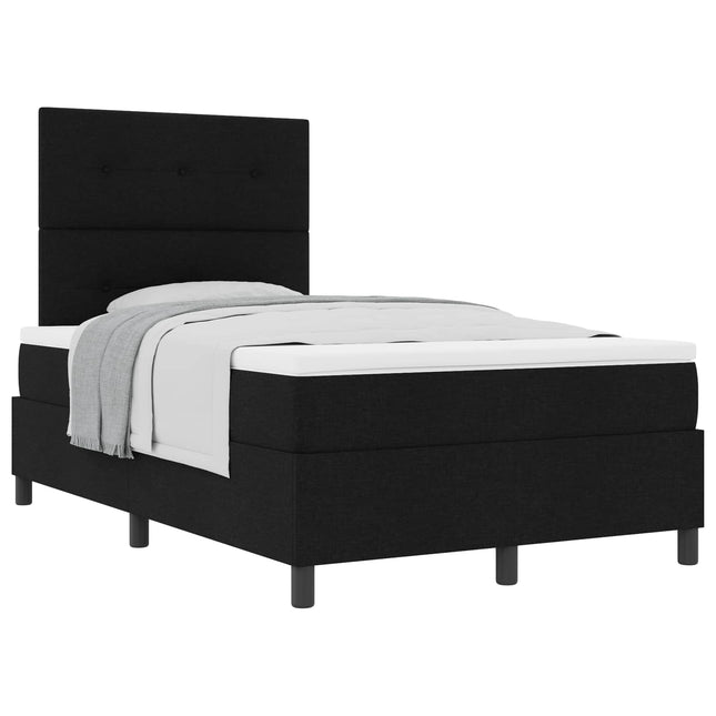 Box spring seng med hovedgærde Sort 120 x 190 cm Stof