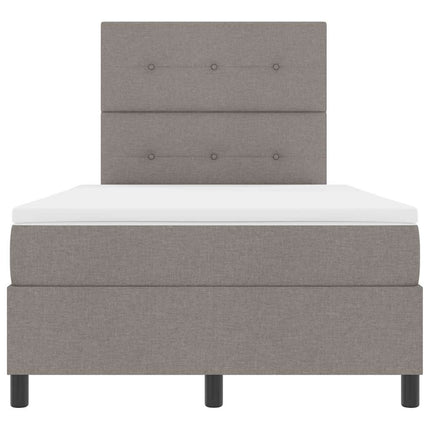 Box spring seng med pude Gråbrun 120 x 190 cm Stof