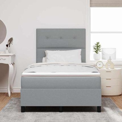 Box spring seng med hovedgærde Lysegrå 120 x 200 cm Stof