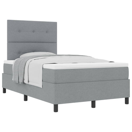 Box spring seng med hovedgærde Lysegrå 120 x 200 cm Stof