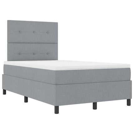 Box spring seng med hovedgærde Lysegrå 120 x 200 cm Stof