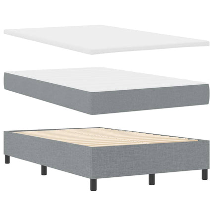 Box spring seng med hovedgærde Lysegrå 120 x 200 cm Stof