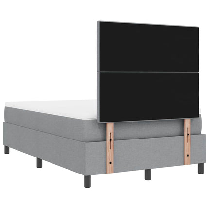Box spring seng med hovedgærde Lysegrå 120 x 200 cm Stof
