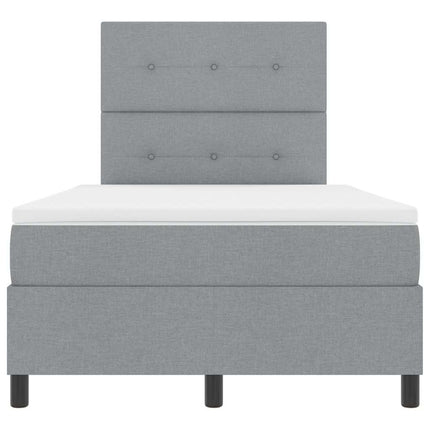 Box spring seng med hovedgærde Lysegrå 120 x 200 cm Stof