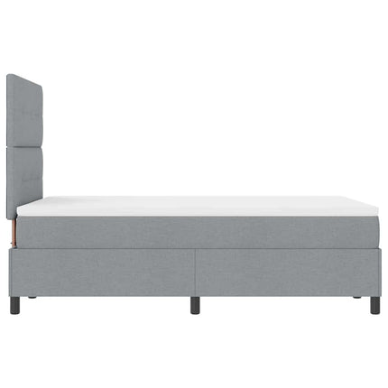 Box spring seng med hovedgærde Lysegrå 120 x 200 cm Stof