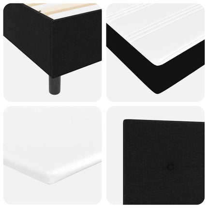 Box spring seng med hovedgærde Sort 140 x 190 cm Stof
