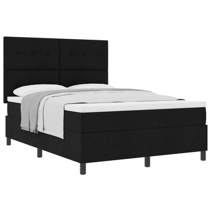 Box spring seng med hovedgærde Sort 140 x 190 cm Stof