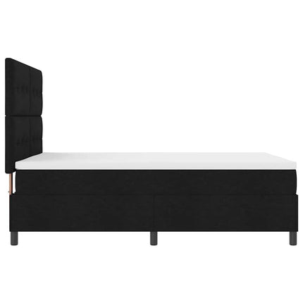 Box spring seng med hovedgærde Sort 140 x 190 cm Stof