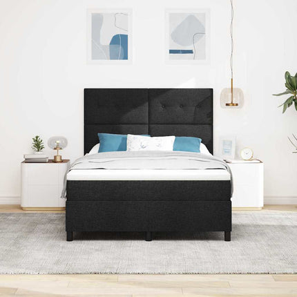 Box spring seng med madras Sort 140 x 200 cm Stof
