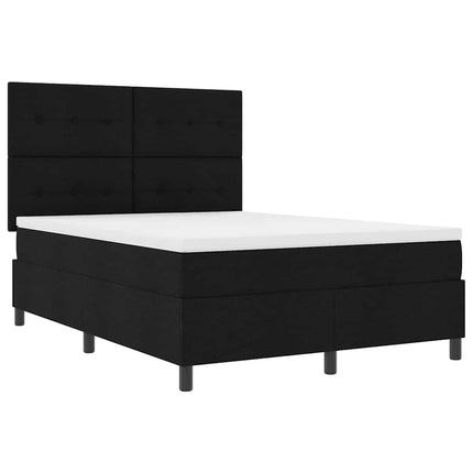 Box spring seng med madras Sort 140 x 200 cm Stof