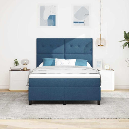 Box spring seng med hovedgærde Blå 140 x 200 cm Stof