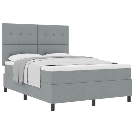 Box spring seng med hovedgærde Lysegrå 160 x 200 cm Stof